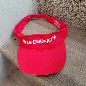 Official Licenced Lifeguard Adjustable Visor Red/White Cotton NWOT